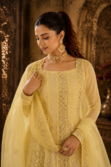 Yellow Georgette Anarkali
