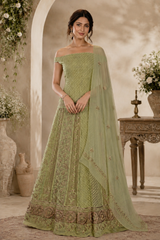Sea Green Chikankari Anarkali