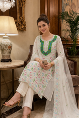 White Chikankari Georgette Suit