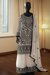 Off White Chinnon Sharara Suit