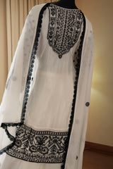 Off White Chinnon Sharara Suit