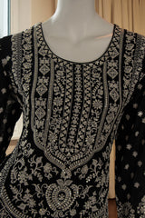 Black Chinnon Sharara Suit