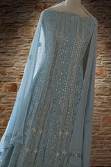 Powder Blue Chikankari Gotta Anarkali