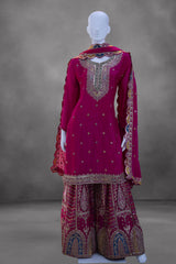 Magenta Chinnon Sharara Suit