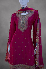Magenta Chinnon Sharara Suit