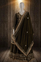 Black Tissue Anarkali Suit