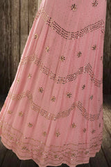 Pink Georgette Kamdani Anarkali