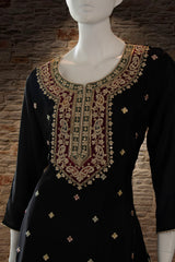 Black Chinnon Skirt Suit