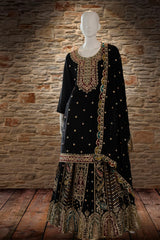 Black Chinnon Skirt Suit