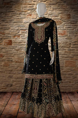 Black Chinnon Skirt Suit