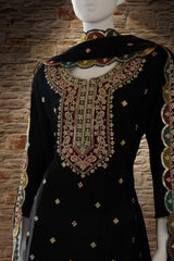 Black Chinnon Skirt Suit