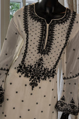 Off White Chinnon Garara Suit