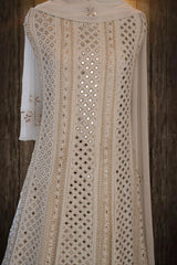 White Georgette Chikankari Anarkali