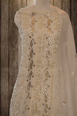 Ivory Organza Silk Anarkali