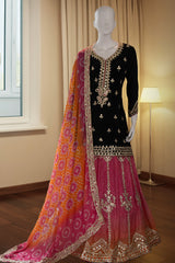 Black Chinnon Skirt Suit