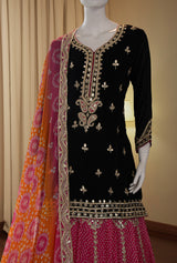 Black Chinnon Skirt Suit