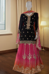 Black Chinnon Skirt Suit