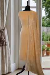 Peach Georgette Sequins Suit