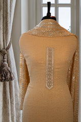 Peach Georgette Sequins Suit