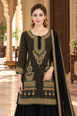 Black Burberry Chinnon Sharara Suit