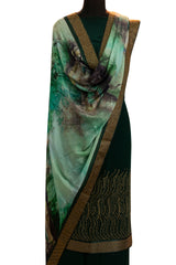 Bottle Green Crepe Swarovski Work Suit