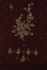 Maroon Opara Silk Handwork Suit