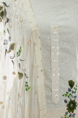 Off White Cotton Hand Painted Suit