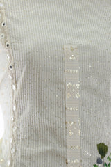 Off White Cotton Hand Painted Suit