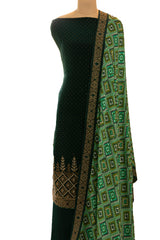 Bottle Green Crepe Swarovski Work Suit