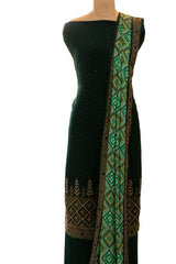 Bottle Green Crepe Swarovski Work Suit