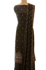 Olive Green Crepe Swarovski Work Suit