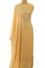 Peach Georgette Sequins Work Suit