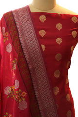 Magenta Banarsi Muga Silk Zari Weaved Suit