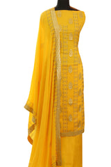 Yellow Opara Silk Zari and Swarovski Work Suit