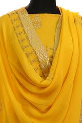 Yellow Opara Silk Zari and Swarovski Work Suit