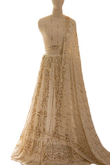 Ivory Handcrafted Kamdani Lehenga Set