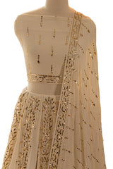 Ivory Handcrafted Kamdani Lehenga Set