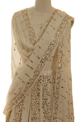 Ivory Handcrafted Kamdani Lehenga Set