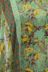 Green Crepe Printed with Swarovski Work Suit