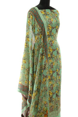 Green Crepe Printed with Swarovski Work Suit