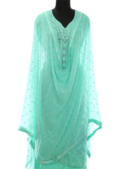 Teal Green Georgette Embroidered Suit