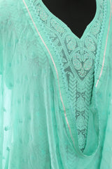 Teal Green Georgette Embroidered Suit