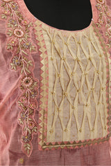 Pink Chanderi Embroidered Suit