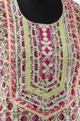 Respberry Red Cotton Printed Suit