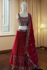 Magenta Chinnon Lehenga Set