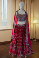 Magenta Chinnon Lehenga Set