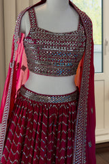 Magenta Chinnon Lehenga Set