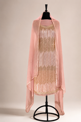 Pink Organza Sequins Suit