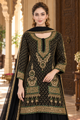 Black Burberry Chinnon Sharara  Suit