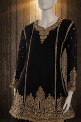 Black Chinnon Short Anarkali Suit